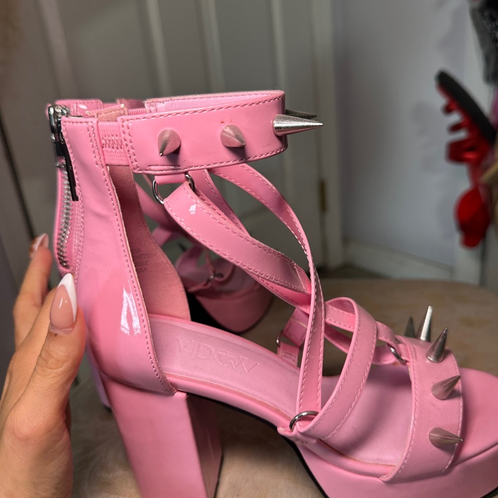 WIDOW dollskill pink Strappy Spiked Sandals - Picture 9 of 11